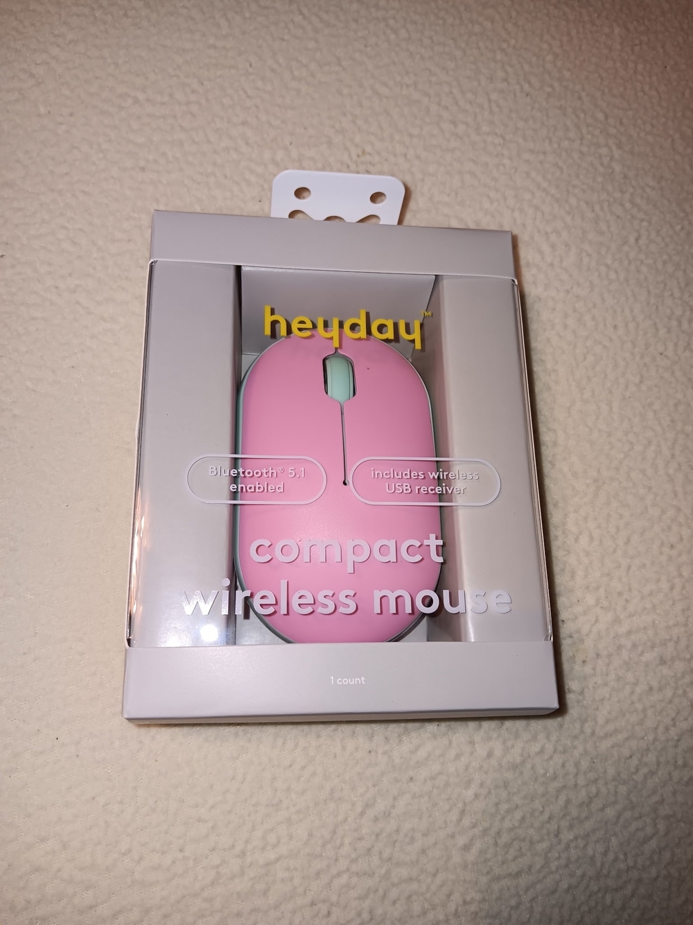 heyday Pink Compact Wireless Mouse with Mint Scroll Wheel (Price Is Firm)